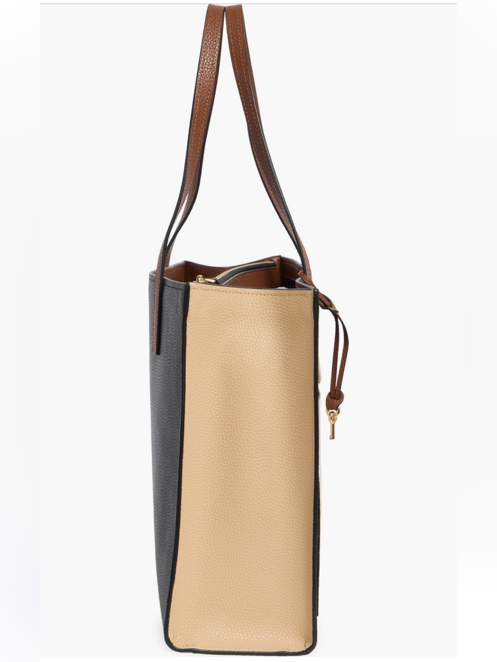 Marc Jacobs Black, Brown & Cream Colorblock Grind Leather Tote - Picture 4 of 10